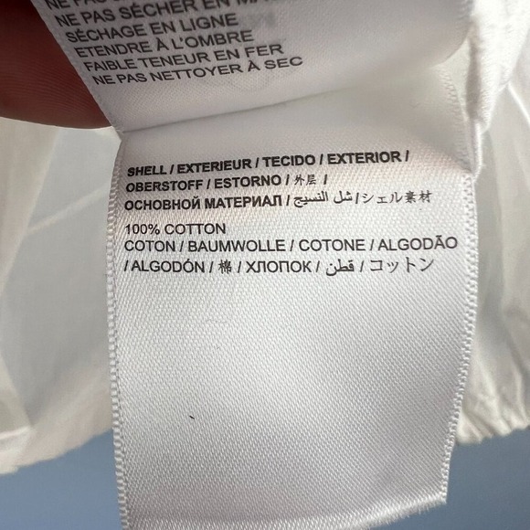 Farm Rio x Anthropologie White Cotton Puff Sleeve Scoop Neck Lace Top Size M - Picture 9 of 13